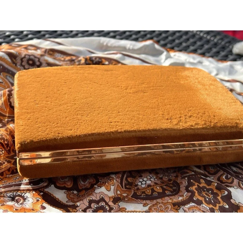 Gold and Beige Velvet Jewelry Organizer Box